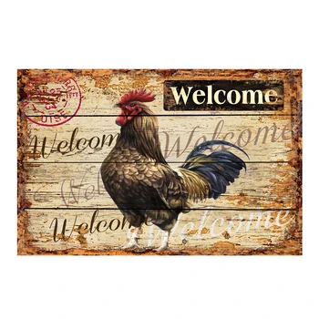 

Welcome! Cock vintage tin signs retro metal plate decor the wall bar garage cafe