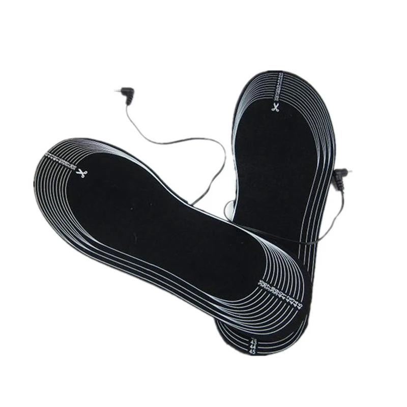 Electric Heating Shoe Insoles Can Trim Black Warm Heaters Carbon Fiber Insoles Battery Compartment Heating Insole Shoe Dryer  (5)