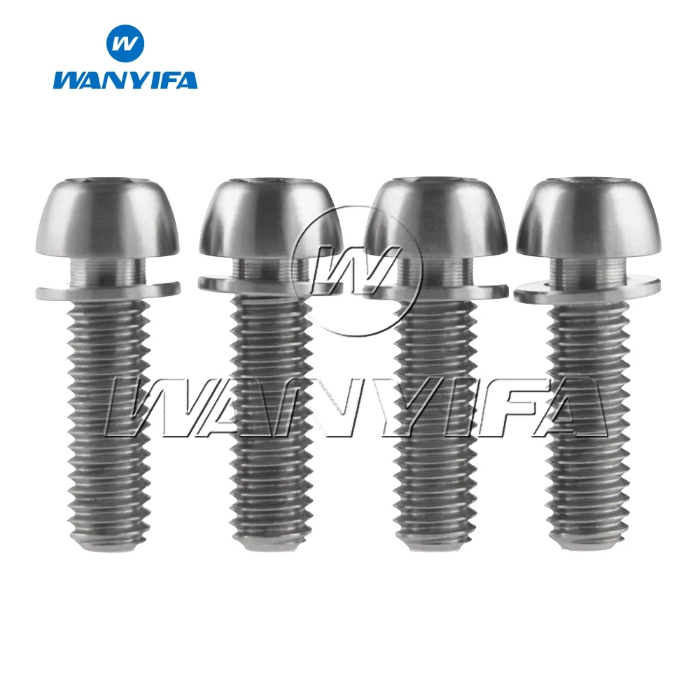 

Wanyifa M6 Titanium Alloy Bolts M6X20mm Ball Tapered Conical Head With Washer for Bicycle Brake Brakes 4pcs/lot