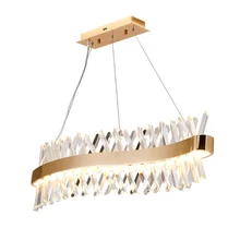 Длинная хрустальная люстра с волнистым дизайном, светодиодный светильник AC110V 220 V, светильник для дома, светильник для бара