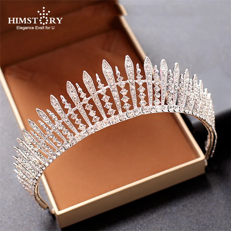 

Luxury Wedding Bridal Crystal Tiara Crowns Princess Queen Pageant Prom Rhinestone Veil Tiara Headband Wedding Hair Accessory
