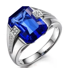6.8CT размер от 8 до 15 Ювелирные изделия красный, темно-синий/Гранат, циркон камни 10KT мужское позолоченное кольцо свадебный подарок