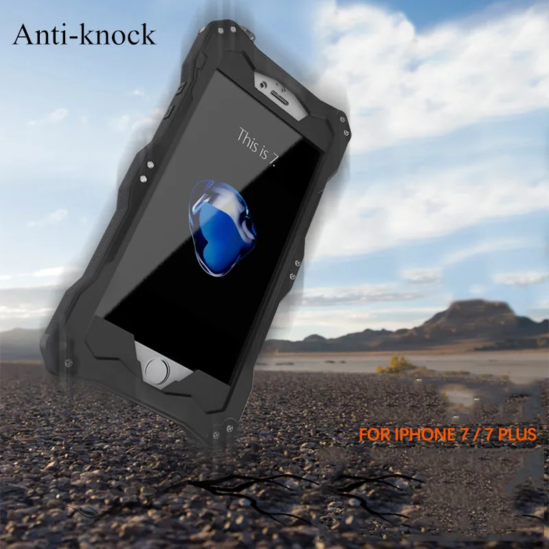 Для iPhone X 8 R-JUST противоударный металлический чехол Doom для IPhone 7 8 Plus защитная оболочка закаленное стекло