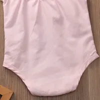 Новый бренд 2018 для новорожденных Обувь для девочек Боди для малышей короткий рукав Розовая Принцесса Кружево детское боди Одежда