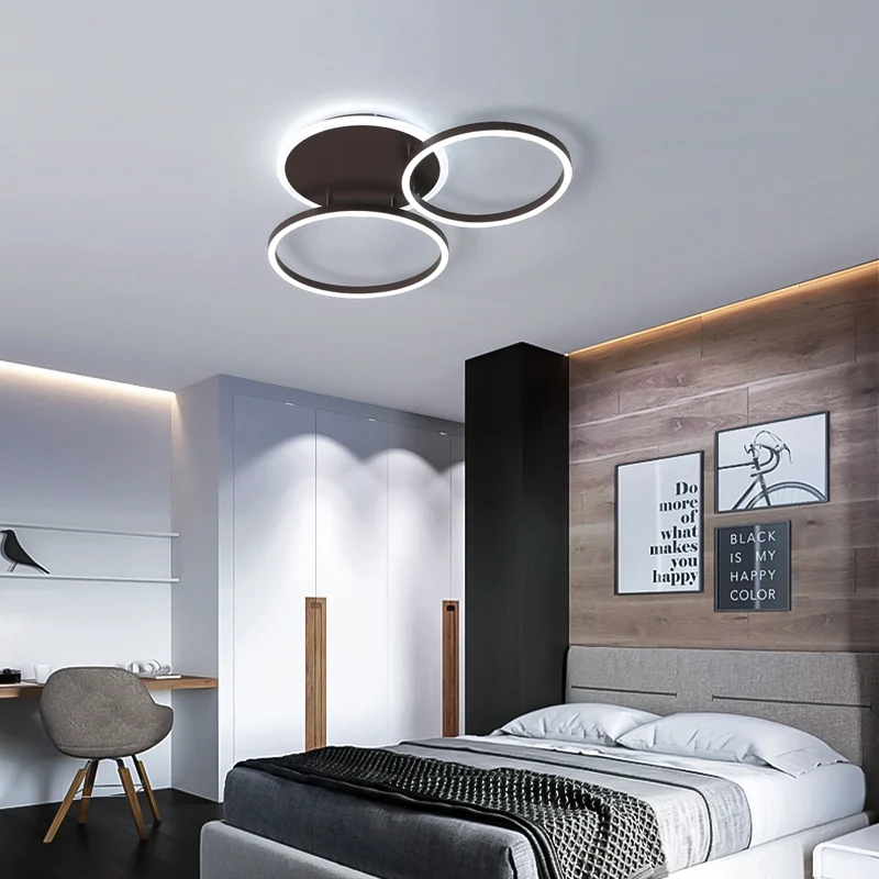 Surface Mounted Led Chandelier White&Coffee Body Modern Led Chandelier Lighting Living room Bedroom Kitchen Dining room L