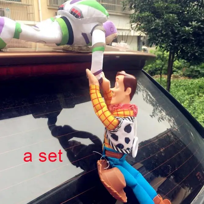 Прекрасный «История игрушек», «Шериф Вуди автомобиль кукла плюшевые игрушки вне повесить игрушки Симпатичные авто аксессуары Лидер продаж украшения автомобиля игрушки 25/35/45 см - Цвет: A Set