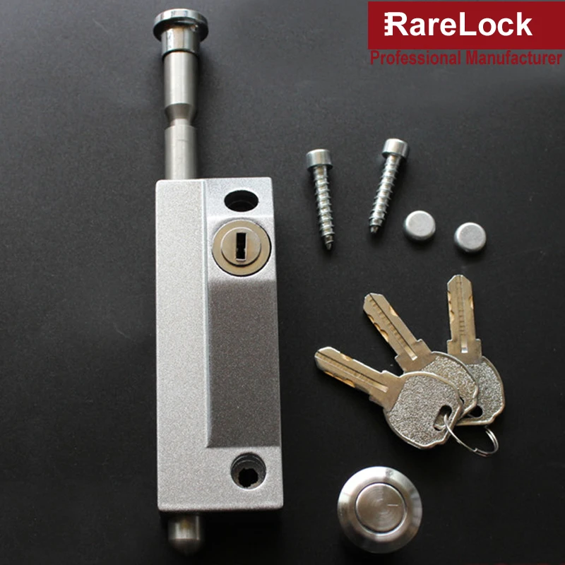 LHX Christmas Supplies Glass Revolving Door Lock with 3 Brass Keys Zinc