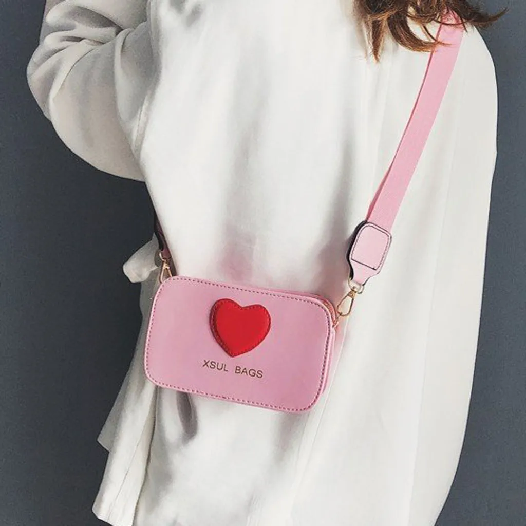 Модная женская трендовая сумка через плечо с сердцем персикового цвета, сумка для девушек в стиле кампуса, ручная сумка для