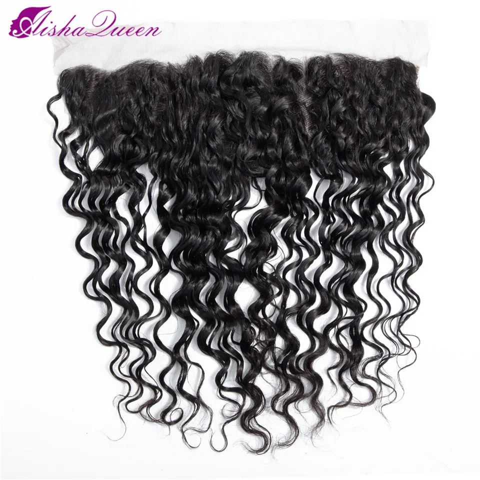 Aisha Queen Pre Plucked Brazilian Deep Wave Frontal Closure Non Remy Human Hair Frontal 13x4 Lace Frontal Closure With Baby Hair