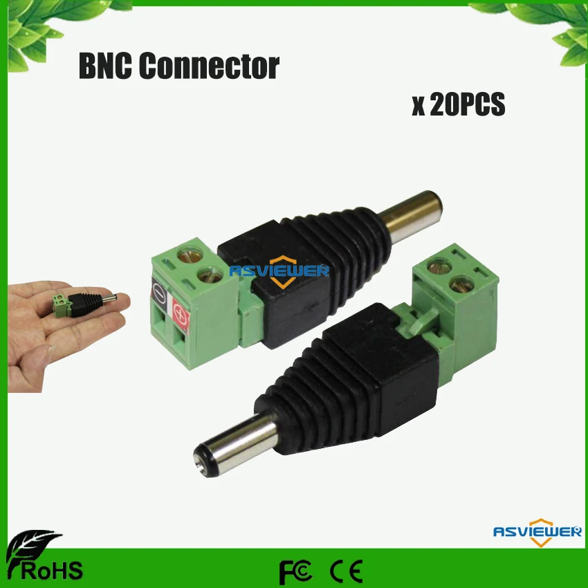 

2.1mm DC Male Power Jack Adapter Plug-in Power Connector 20pcs/Lot