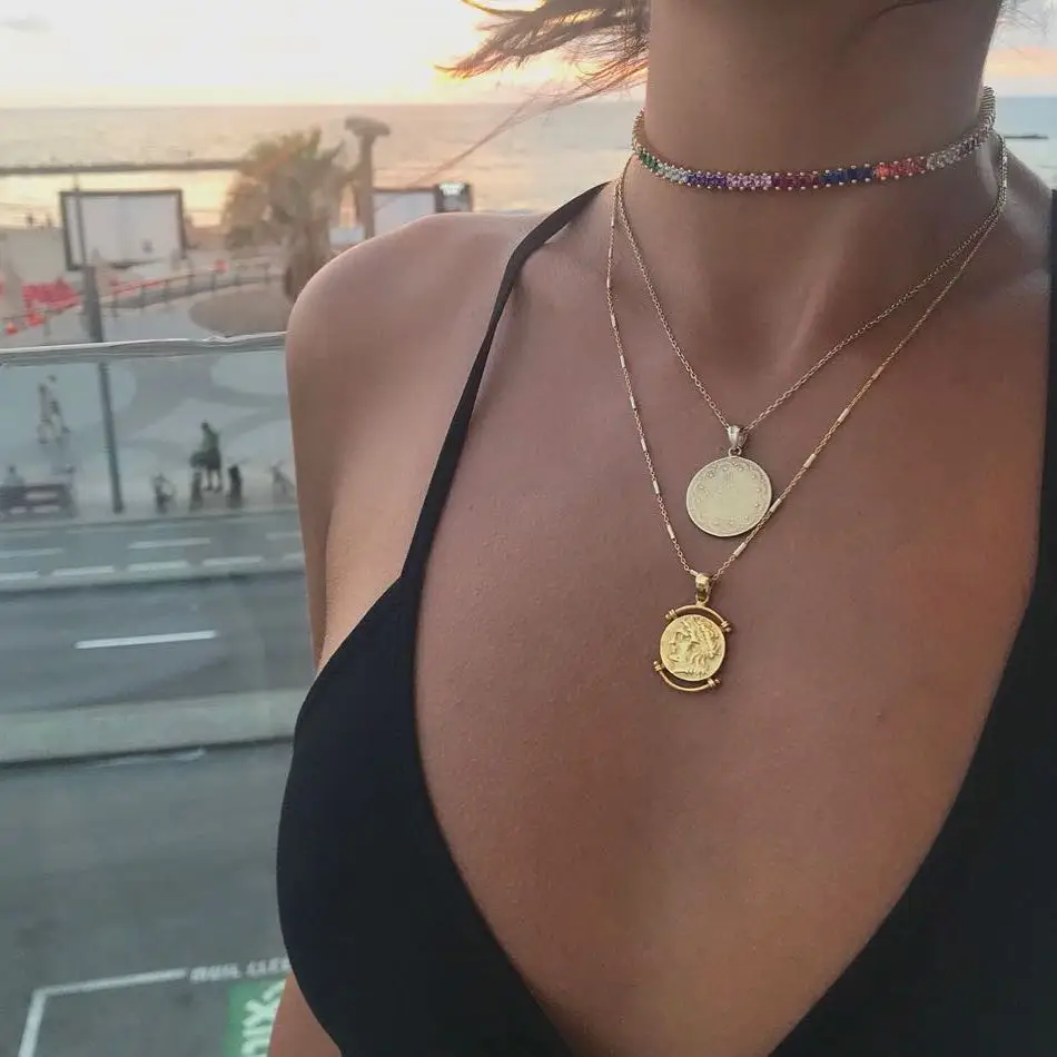 

square tennis cz choker necklace for lady Gold filled 30+10cm extend chocker statement luxury fashion trendy jewelry