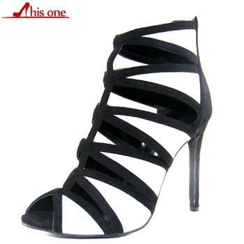 

Thisone New Desiger Sexy Women Sandals Hollow out Zipper Strap High Heels Bridesmaid Bridal Wedding Pumps Sandals size 35-43