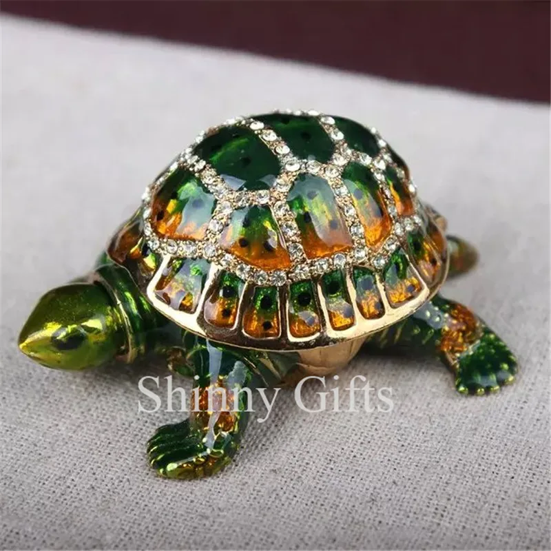 

New Trinket Turtle Shape Jewelry Box Moving Head Sea Turtle Keepsake Box