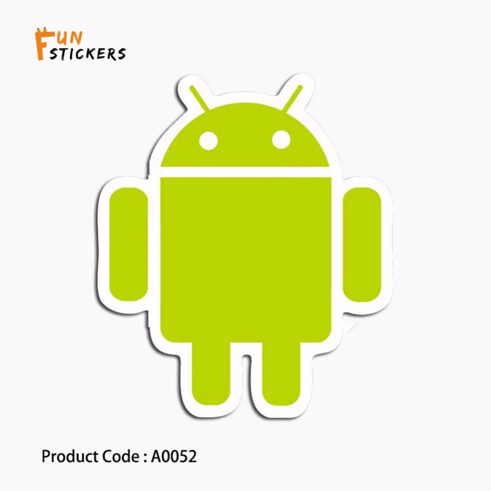 Android зеленый человек Мультфильм технология логотип водостойкая наклейка игрушка