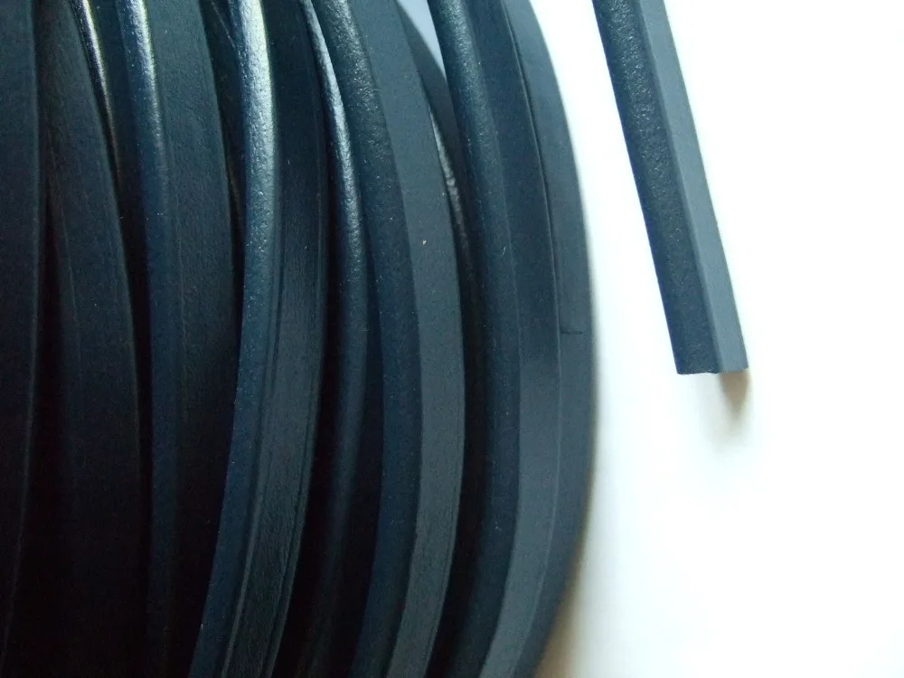 

1 Yard 10*6mm Navy Genuine Real Flat Licorice Leather Cord Fine Jewelry
