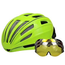 Ultralight Goggles Bicycle Helmet Double Layers In-mold Road Mountain Cycling Helmet Casco Ciclismo Bike Helmet Goggles Glasses