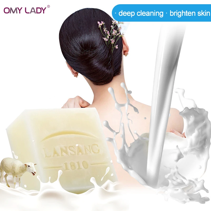 

OMY LADY 100g Goat Milk Handmade Soap Allergy Repair Shrink Pores anti Acne treatment Oil Moisturizing whitening Soap bath soap