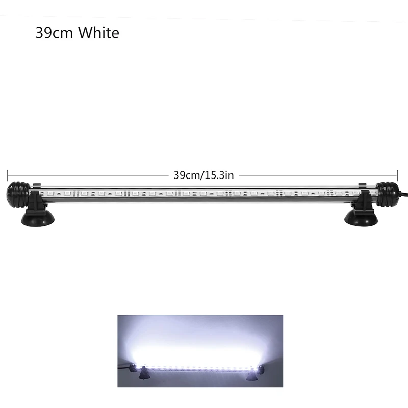 Аквариумный светильник светодиодный водонепроницаемый светильник для аквариума подводный светильник для аквариумов декоративный светильник для аквариумов лампа для растений 19-49 см 220 В мощность ЕС - Цвет: 39cm White