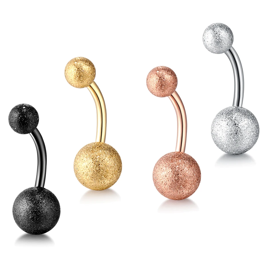 

1PC 14G Steel Ombligo Nombril Piercing Pure Color Belly Button Piercing Two Ball Navel Stud Retainer Sexy Women Piercing Jewelry