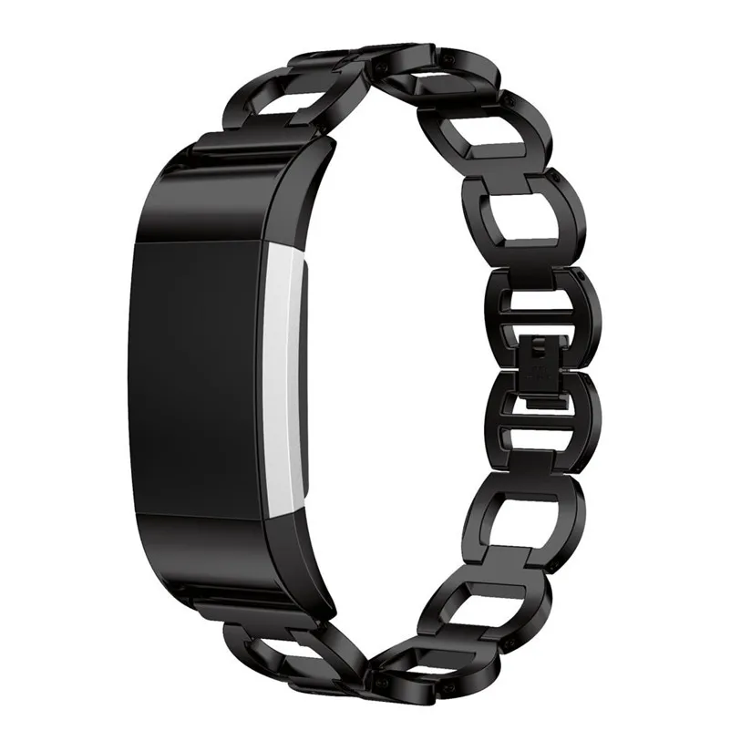 Натуральная Нержавеющая сталь Браслет Смарт часы ремешок для fitbit заряд 2 oct23