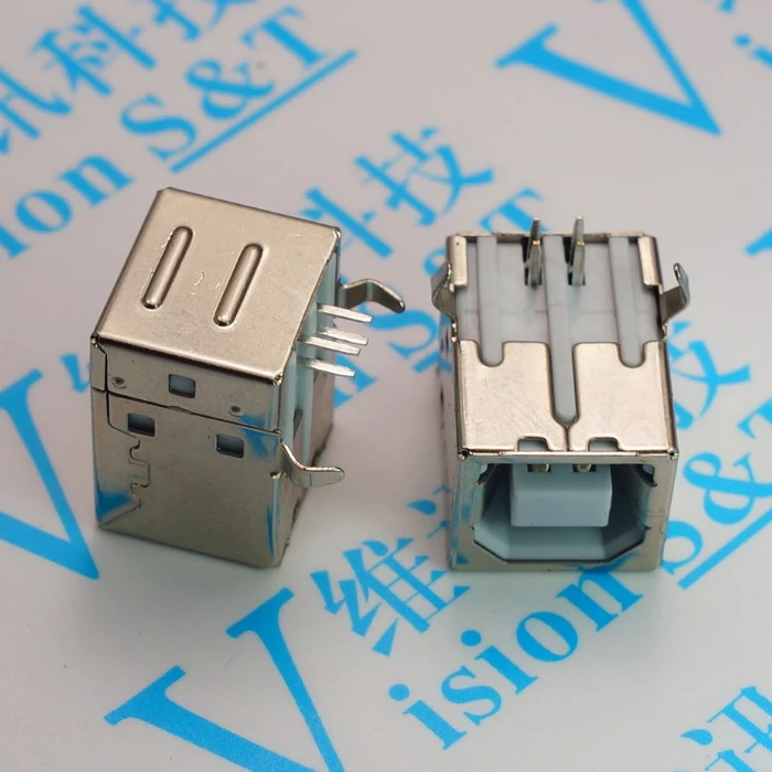

10PCS/LOT Terminal strengthen B mother 90 degrees square mouth USB interface D-type mouth Connector