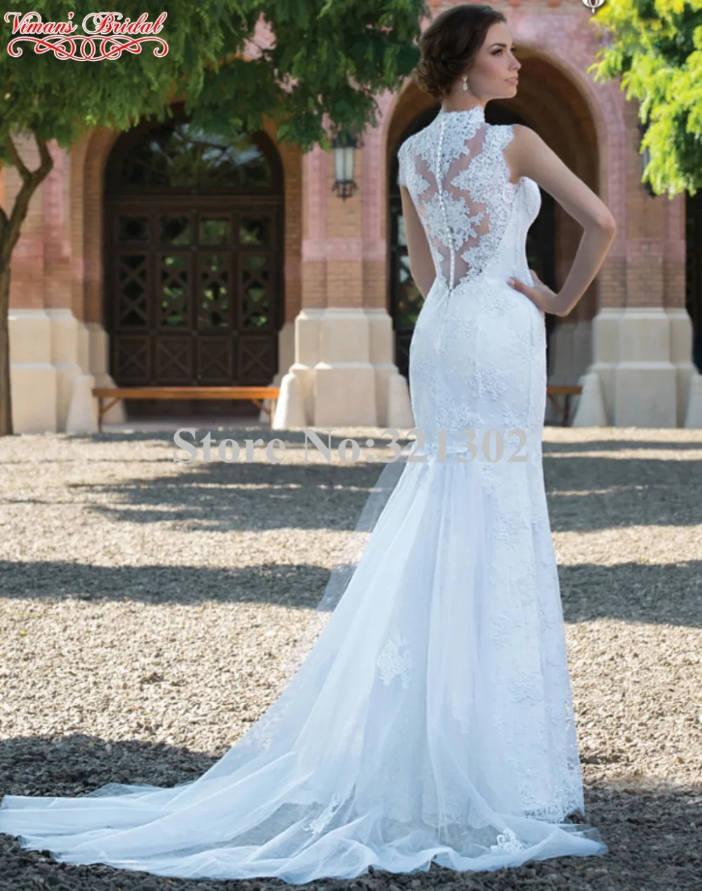High Neck Sleeveless Wedding Dress Gallery 2017 New Design Vintage Wedding Dress Liques Lace High Neck
