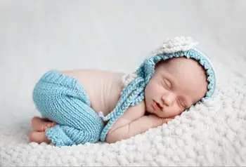 

0-6M Baby Outfits Newborn Photography Accessories Handmade Crochet Baby Beanie Hats and Pants for photo props baby photography