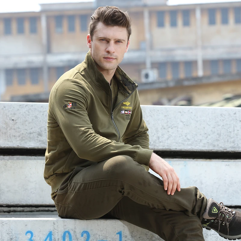 Куртка мужская Армейская с отворотом на молнии большого размера WMS 6391|Куртки| |
