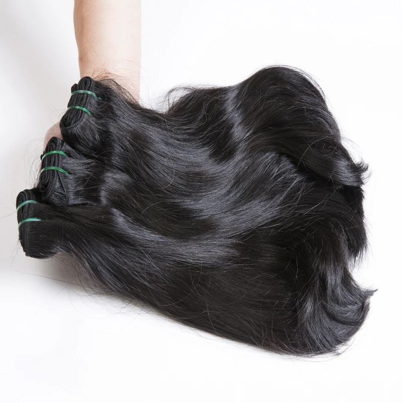 3 bundles Top quality double drawn bone straight  Vietnamese virgin hair natural black 