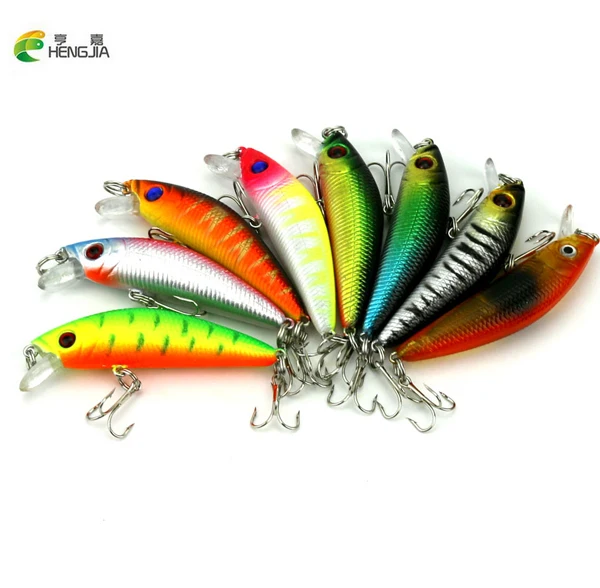 

hengjia 8Pcs Fishing Lure 7cm 8.1g Minnows Artificial Hard Bait Wobbler Spinner Japan Mini Crankbait Carp fishing topwater Isca