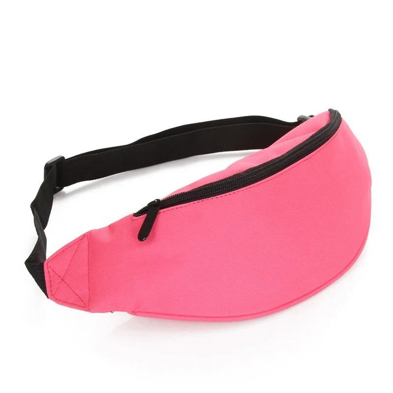 Модная поясная сумка для женщин и мужчин, цветная поясная сумка унисекс, поясная сумка на молнии, сумка-мешок, 110 см, длина ремня, фабричная - Цвет: Pink