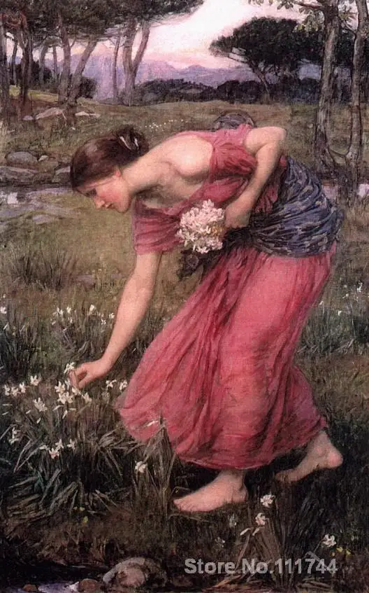 Oil painting portrait Narcissus John William Waterhouse artwork Hand painted High quality | Дом и сад