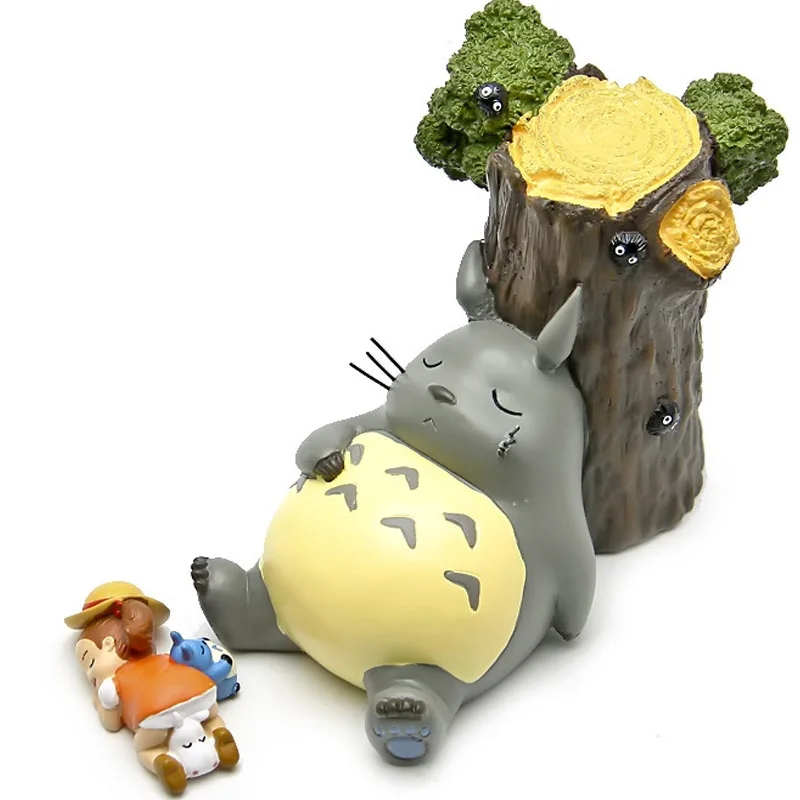 Kawaii Big Totoro figuren набор игрушек 2016 новинка мой сосед синий Тоторо спящий по дереву