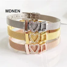 Сетчатый Браслет из нержавеющей стали с 3 шт. "I LOVE MUSIC", подвески, браслеты-хранители, подарки для ювелирных изделий DIY