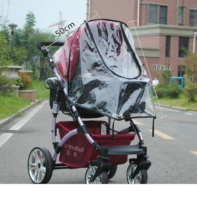 2017 New High Landscape Baby Carriage Zipper Rain Cover Baby Trolley Can Be Lying Rain Covers Baby Pram Umbrella Rain Case01