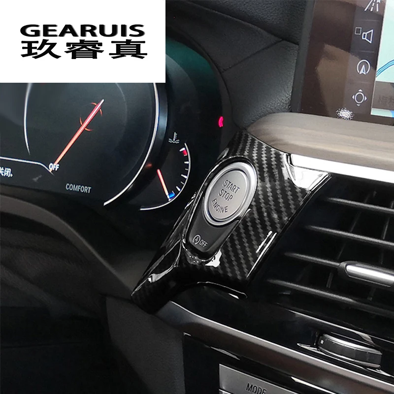 

Car styling keyhole decorative ENGINE START STOP switch button frame cover trim sticker For BMW x3 g01 Interior Auto Accessories