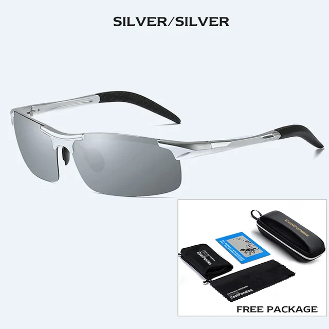 Men Polarized Sunglasses Military Goggles Aluminum Magnesium Sun Glasses Driving HD Glasses For Men/Wome Oculos masculino Male Silver-silver