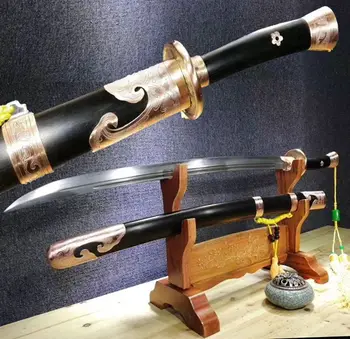 

Collection Sword WuShu Broad Knife/Clay Tempered Damascus Steel/Hand-Carving Red Copper Fitting High-Grade KungFu Broadsword
