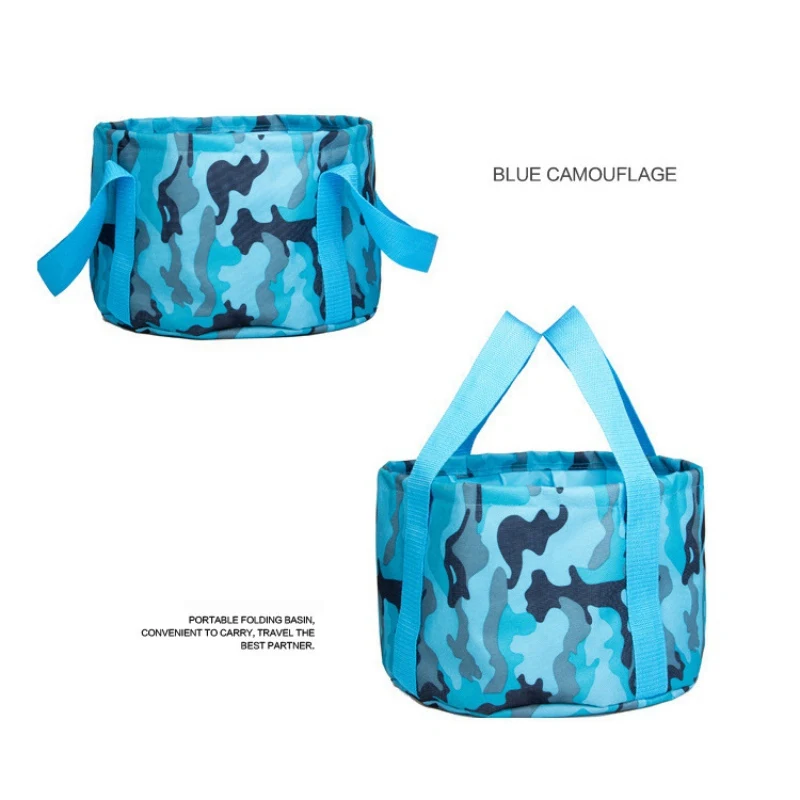 Camouflage blue Многофункциональное дорожное напольное портативное ведро автомобильное портативное ведро складной большой емкости замок воды - Цвет: Camouflage blue