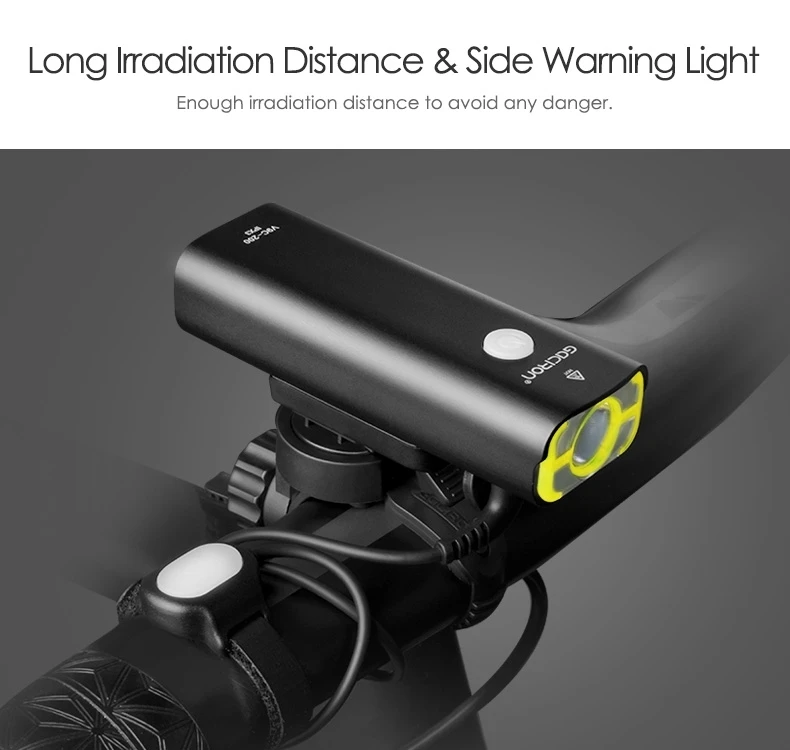 Discount Gaciron 400Lm USB Rechargeable Bicycle Front Light 18650 Battery LED MTB Handlebar Flashlight Cycling Road Bike Headlight Torch 7