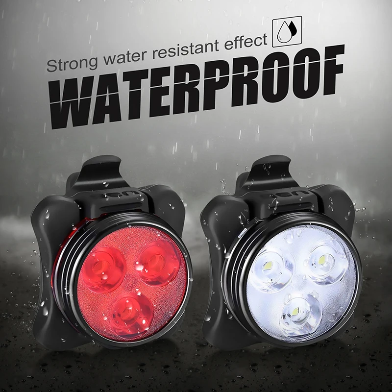 Sale USB charging Bicycle Lights Waterproof Cycling White Front Light Red Rear Light Perfect for Mountain Helmet Head Lamp led bike 0