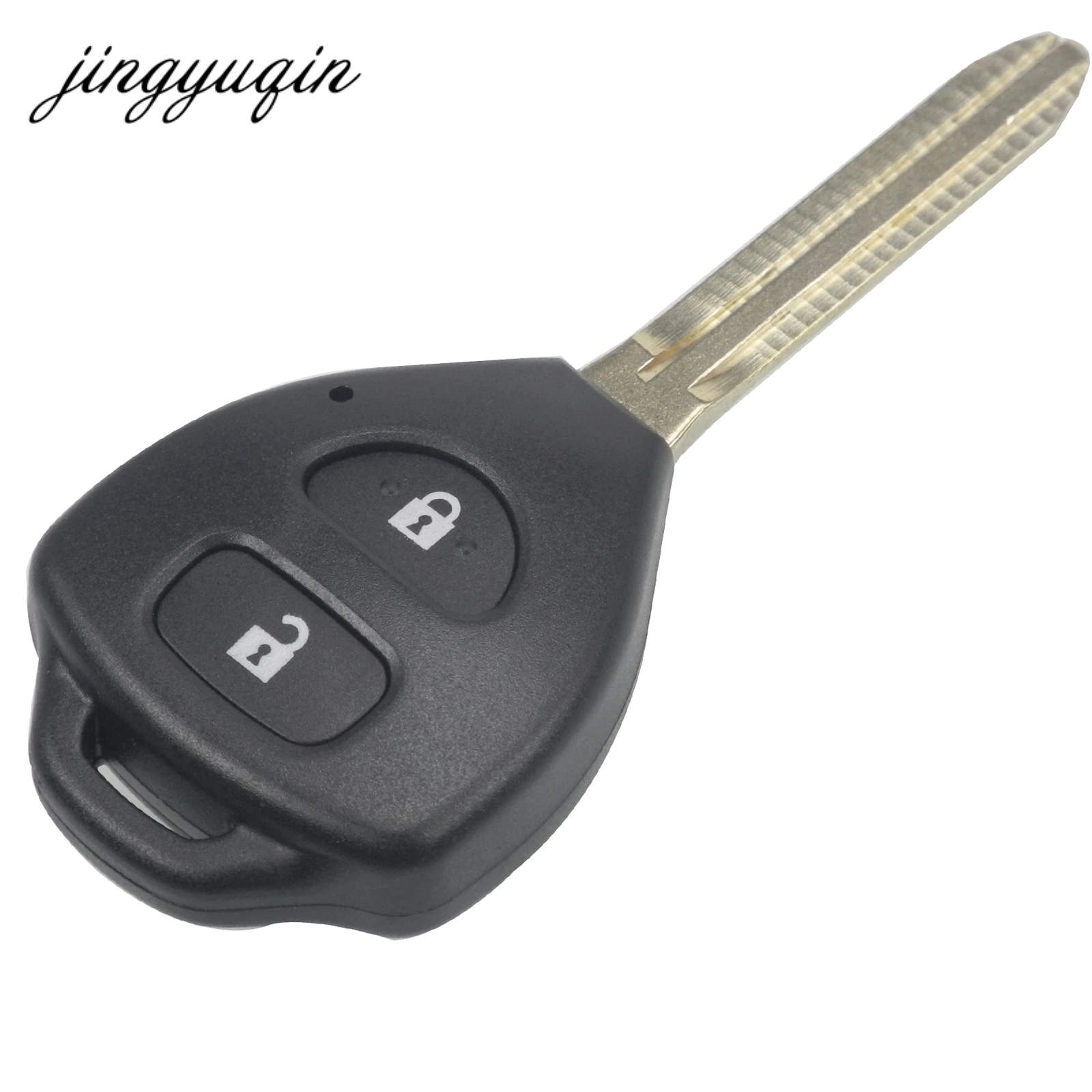 

jingyuqin Remote Key Case Shell For TOYOTA Rav4 Corolla Hilux Yaris Avalon Echo Prado TOY43 2 Button Fob