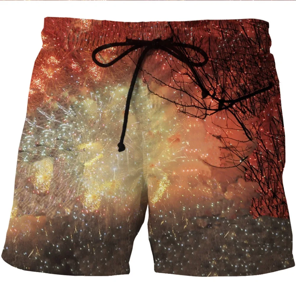 

Hot New 2017 Trees Print Mens Boys Summer Running Shorts S To 6xL Striped Print Red Boys Sports Shorts