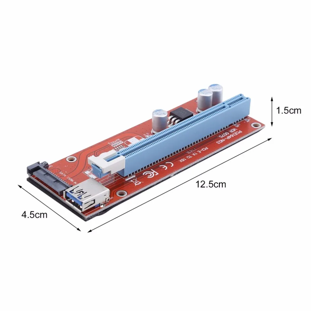 6 комплектов 15 Pin PCI-E Express 1x до 16x удлиннитель для Шахтерская машина портативный BTC Riser Card PCI Express Riser Card