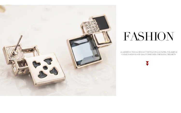 fashion rhombus geometry crystal stud earrings 11