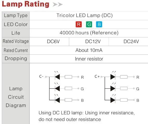 3 três led cor anel iluminado botão