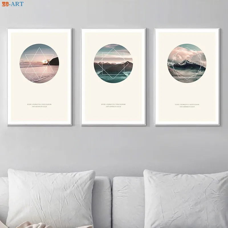 

Modern Minimalist Canvas Painting Aesthetic Landscape Picture Posters and Prints Geometric Wall Art Decorative Paintings