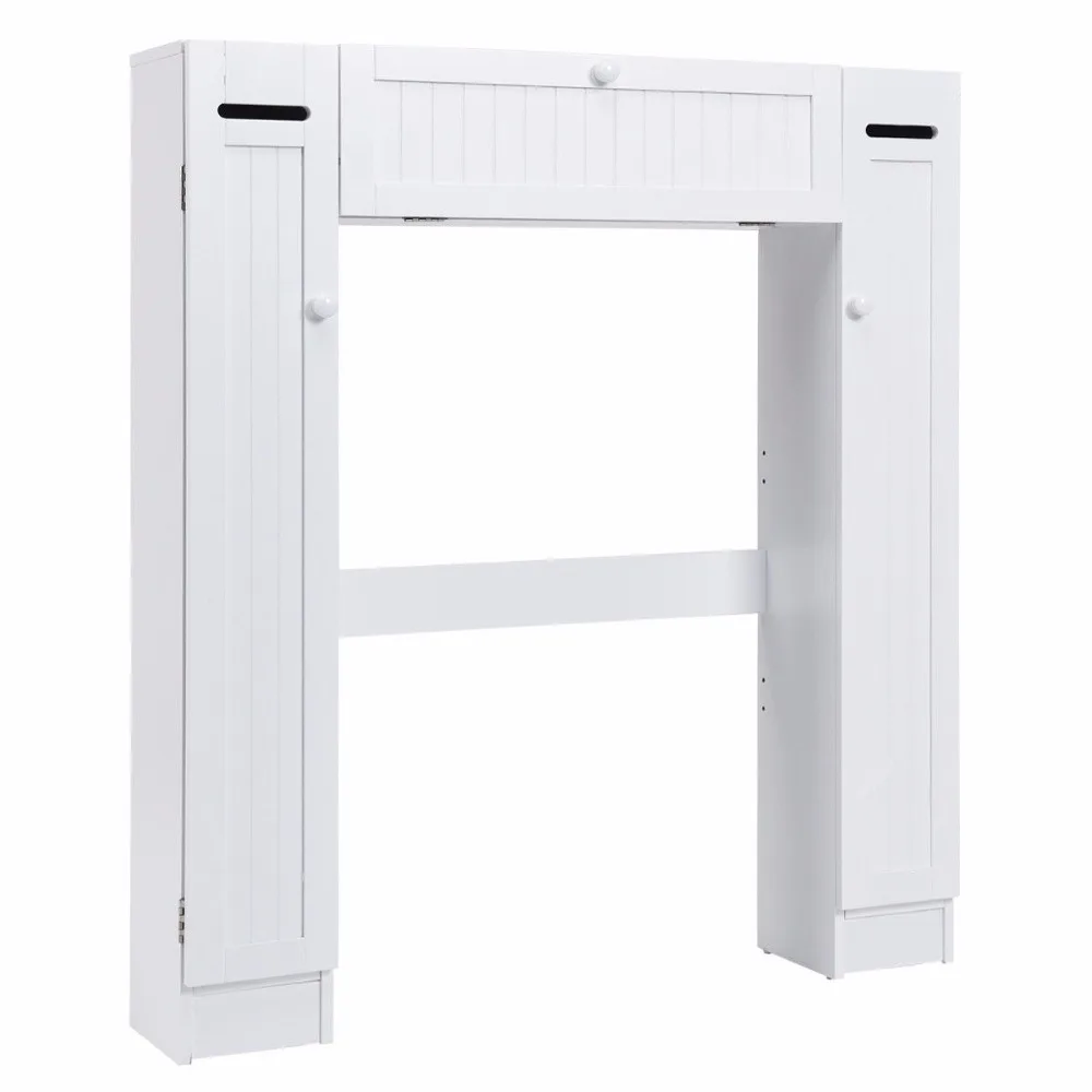 Giantex Wooden White Shelf Over The Toilet Storage Cabinet Drop Door Spacesaver Modern Bathroom Cabinets Home Furniture HW56628 Giantex Wooden White Shelf Over The Toilet Storage Cabinet Drop Door Spacesaver Modern Bathroom Cabinets Home Furniture HW56628