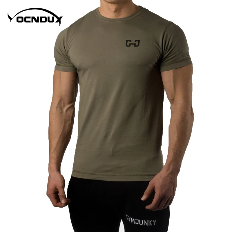 Yocndux Мужская Спортивная футболка Летняя Новая повседневная тренировочная быстросохнущая футболка для спортзала фитнес Растяжка футболка для бега на открытом воздухе