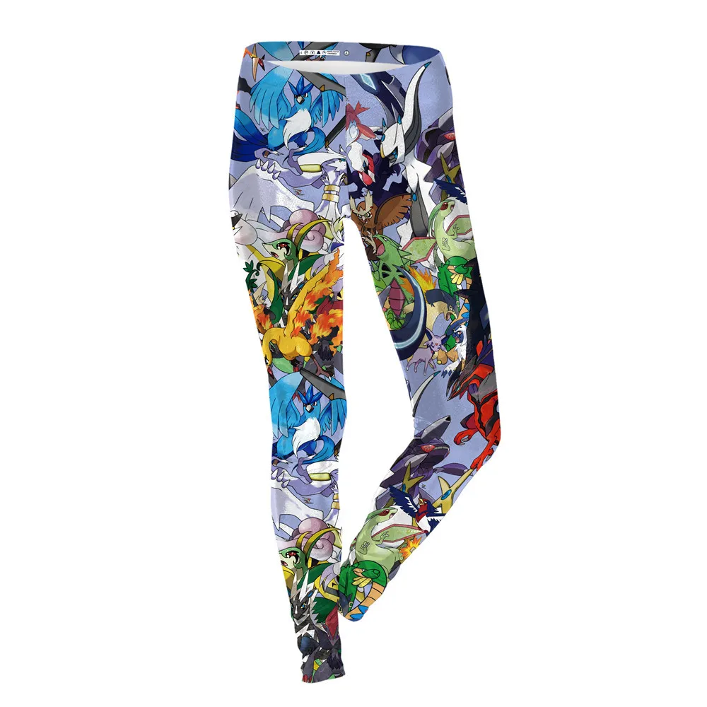 amazon leggings FCCEXIO Simple Cartoon Pokemon GO Designs Gray Female Leggings Spring Casual Women's Stretch Legging Soft Jegging Fitness Legins faux leather leggings